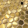 Blujellyfish Hexagon Gold Backsplash Tiles Metal Mosaic Tile Stainless Steel