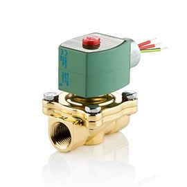 Asco 20058 8210G002-24/60 Brass Body Pilot Operated General Service Solenoid Valve, 1/2" Pipe Size, 2-Way Normally Closed, Nitrile Butylene Sealing, 5/8" Orifice, 4 Cv Flow, 24V/60 Hz