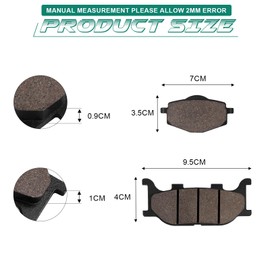 SOLLON Front and Rear Brake Pads for Yamaha TDR 125 1993 1994 1995 1996 1997 1998 1999 2000 2001 2002 2003
