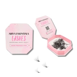 Ariya Lashes Premium Promade Loose 500 Fans Eyelashes Extension, 5D-18D, C-CC-D Curl, Professional 100% Handmade Volume & Hybrid Lashes, Softest & Lightweight Lashe, 06D-0.05C-11mm