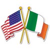 Irish American Cross Flags Together Ireland Irish Decal Sticker
