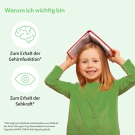 Algae Oil Capsules for Children - Vegan Omega-3 - No Carrageen - 330 mg DHA from Algae - 90 Mini Capsules