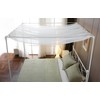 WANFASO Pleated White Sheer Canopy Bed Curtains for Top of