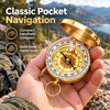 Portable Pocket Compass for Hiking and Camping – Gold-Tone Water-Resistant