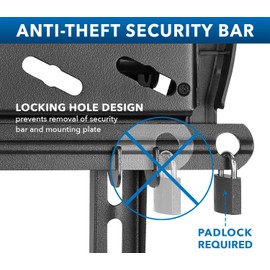 Mount-It! Lockable Anti Theft Tilt TV Wall Mount, Locking Bar Security Wall Mount fits 32" to 55" Flat Screen LCD LED Plasma TVs, up to 99 lbs (MI-2244T)