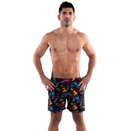 Third Wave Premium Swim Trunks - Men's 5 Inch Inseam Quick Dry Swim Shorts for Beach and Swimming, Paradise, Medium