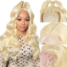Alielaine 613 13x6 Lace Front Wig Human Hair Transparent Lace Body Wave Blonde Lace Front Wigs Human Hair 613 HD Lace Frontal Wig Blonde Wig (36 Inch, 613 13x6 Body Wave Wigs)