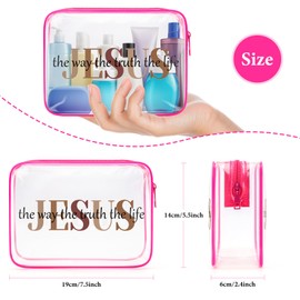 Christian Gift Jesus Makeup Bag for Women Her Baptism Gift for Women Motivational Saying Cosmetic Bag Friendship Religious Gift Birthday Easter Gift for Friends Wife Sister Zipper Travel Pouch