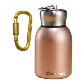 Beilastarx 10oz Mini Vacuum Insulated Water Bottle - Small Stainless Steel Water Bottle Portable Leak-Proof Metal Sports Hot and Cold Water Bottle for Indoor and Outdoor (Gold, 10oz)