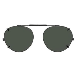 Shade Control Visionaries Polarized Clip on Sunglasses - Round - Gun Frame - 47 x 42 Eye