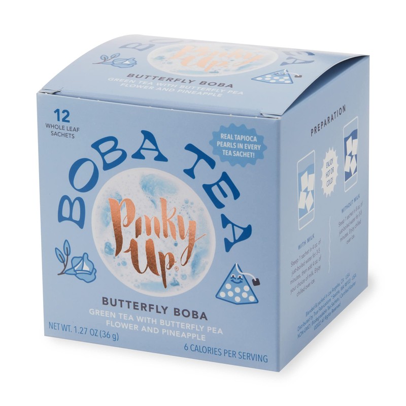 Pinky Up Butterfly Boba Tea Sachets - Low Calorie Whole