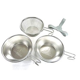 Gaobabu Shella Cups 10.1 fl oz (300 ml) Set of 2 and Shera Cup Shaped Colander (With Storage Band) GSET-18