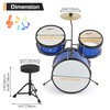 3 Piece Kids Drum Set with Cymbal, 2 Drumsticks, Pedal,