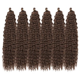 Deep Twist Crochet Hair Water Wave Twist Hair Bundles Synthetic Curly Braiding Hairstyle Hair Extension Ombre Kinky Curl Braiding Hair Piece 22 Inch 6 Packs