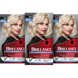 Brillance 2-in-1 Ultra Brightener & Colour 801 Cool Crystal Blonde (160 ml), Blonde Hair Colour with Ultra Cool Reflections, Colouration for up to 9 Levels of Lightening