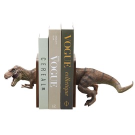 Unique Handmade Resin Dinosaur Bookends for Kids and Adults - Cute Book Holder for Home, Office, School Library - Decorative and Sturdy Book Stands - Perfect Gif (T-Rex)