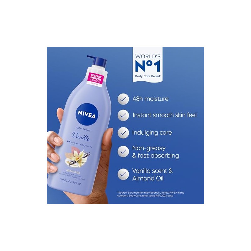 NIVEA Vanilla and Almond Oil Infused Body Lotion - Fast