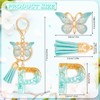 MWOOT Cute Initial Letter P Keyrings Green Key Ring,Capital Alphabet