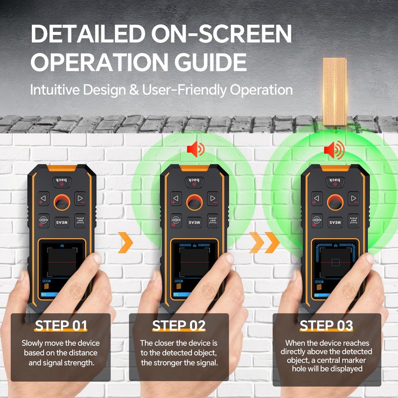 SHGMEET Stud Finder Wall Scanner - with Laser Distance Meter