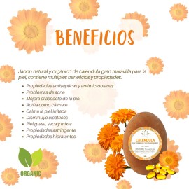Jabón Orgánico Vitality Shop Caléndula Antiséptico Piel Sensible 100g