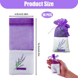 10 Pcs Lavender Bags Empty Muslin Sachets,Lavender Bags for Clothes,Drawstring Fresheners for Wardrobes Closets Drawers Potpourri and Storage for Filling with Dried Lavender or Scented Herbs