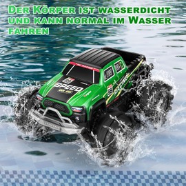 Pinyenr Remote Controlled Car, Amphibian Vehicle Remote Controlled RC Car Remote Control Car with Coloured Light, Gifts Toy from 3 4 5 6 7 8 9 Years