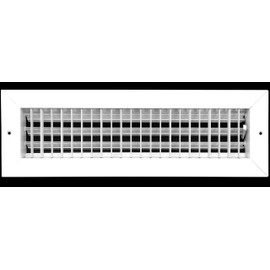 16" X 4" Adjustable AIR Supply Diffuser - HVAC Vent Cover Sidewall or Ceiling - Grille Register - High Airflow - White [Outer Dimensions: 17.75"w X 5.75"h]