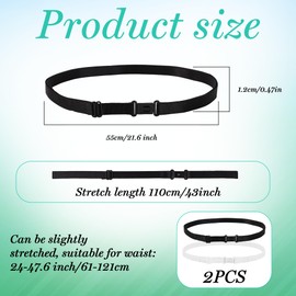 2PCS Crop Tuck Band Elastic Crop Top Band Basic Band Tuck Clothes Sweater Cropper Tool Belly Leaking Tucking Belt Crop Tuck Adjustable Band for Women Change The Style of Your Tops (Black,White)