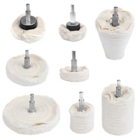 WiMas 8 pieces polishing wheel made of cotton, polishing buffing pad, polishing wheel for manifold stainless steel, chrome, aluminium, jewellery, wood, etc