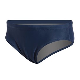 iSwim Essential Solid Brief Swimsuit Youth – Boys' Athletic Swim Briefs for Training & Competition, UPF 50+, Chlorine Resistant (22-28) - Navy - 26