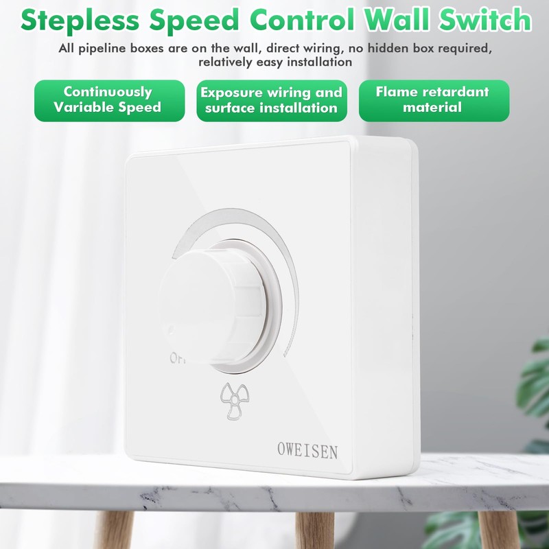DEWIN Wall Switch, 86 Type Ceiling Fan, Speed Controller, Wall