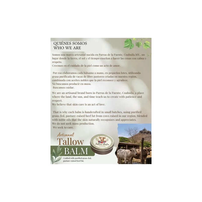 Tallow Balm | Bálsamo Artesanal | Blasamo De Cebo De