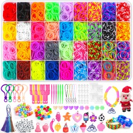 selizo selizo 2800+ Loom Bänder Set, 36 Farben Zubehör Bunte Gummiband für Armbänder,Loops Gummis Set Rubber Loombänder Spielzeug Geschenke for Jungs Mädchen 6 7 8 9 10 Kinder Basteln DIY
