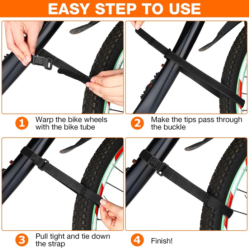 HESTYA 12 Pieces Bike Rack Straps 26 Inches Adjustable Bike