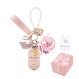 Preserved Flower Key Holder, Women's Key Holder, Mother's Day Gift, White, Birthday Gift, Birthday Gift, Women's Popular, Cute, Rabbit, Mother, Respect for the Aged Day, Girlfriend, Daughter, Gift