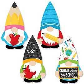 Big Dot of Happiness School Gnomes - DIY Shaped Teacher and Classroom DecorationsÂ Cut-Outs - 24 Count