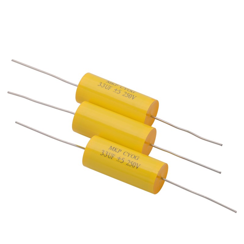 Cermant 10Pcs 250V 3.3uF Frequency Divider Capacitor，Axial Audio Speaker Non-Polarity