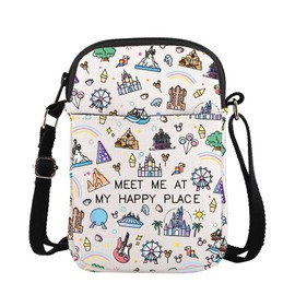 Princess Merchandise Amusement Park Gift Amusement Park Merch Princess Castle Crossbody Bag Recreation Facility Gift (CB, Happy Place Mini CA)