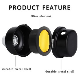2 Pcs 20mm Air Compressor Silencer Filter,1/2"Thread Air Compressor Intake Filter Noise Muffler Air Compressor Parts
