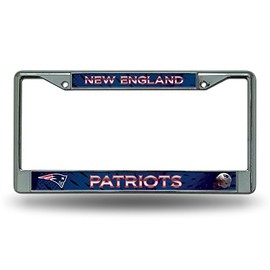 Rico New England Patriots Chrome Metal License Plate Frame