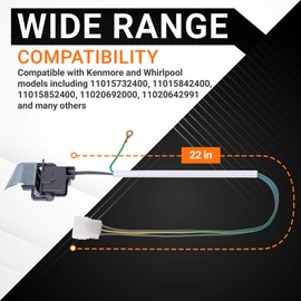 Lifetime Warranty 3949238 Washer Lid Switch Replacement Part by BlueStars - Exact fit for Whirlpool & Kenmore Washers - Enhanced Durability with Metal Shield - Replaces WP3949238 AP3100001 PS350431