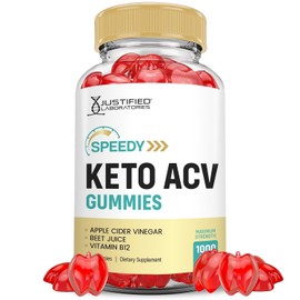 Justified Laboratories Speedy Keto ACV Gummies 1000MG Apple Cider Vinegar Formulated with Pomegranate Beet Juice Powder B12 Vegan Non GMO 60 Gummys (60 Count (Pack of 1))