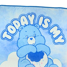 JUST FUNKY Care Bears Blanket Grumpy Bear Today is My Grumpy Day Fleece Throw 45"X60"