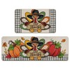 Livcoz Thanksgiving Turkey Kitchen Rugs Set of 2, Fall Give