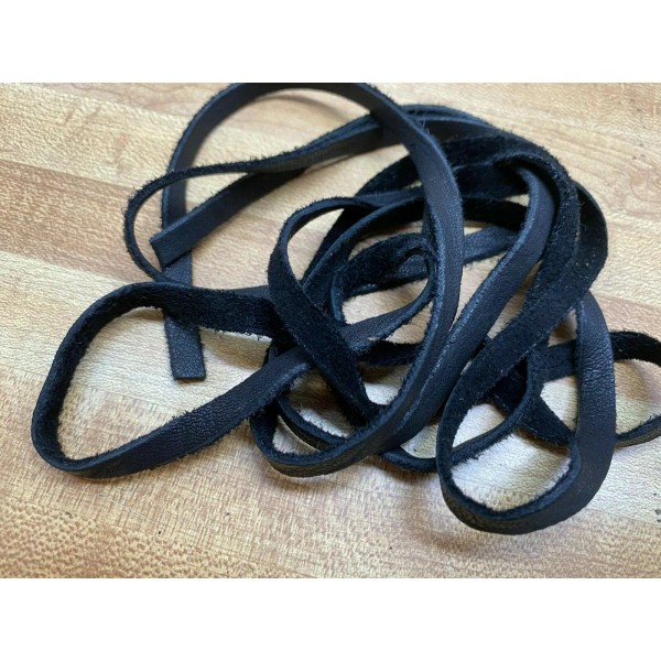 Two (2) Black Color Tanned Deer Leather Lace 72" X