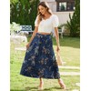 Zeagoo Women's Summer Boho Elastic High Waist A-Line Midi Skirts