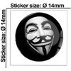 SkinoEu 2 x Diameter 14 mm Sticker Anonymous Mask Key