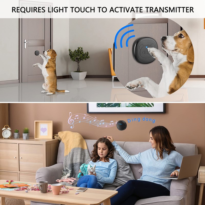 Whimsii Wireless Dog Doorbell, Ring Bell to Go Outside, IP55