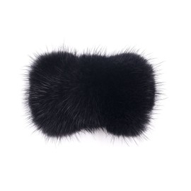 surell Mink Fur Bow Tie Clip - Unique Mink Fur Hair Clip for All Hair Types - Fur Fashion Hair Accessory - Black