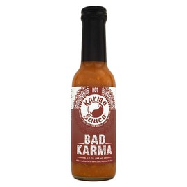 Bad Karma Hot Sauce | Hot With A Savory-Sweet Tang | No Preservatives, Vegan, Extract Free, Sugar Free, Paleo / Keto Friendly | Made In Finger Lakes, USA | 5 fl. oz bottle